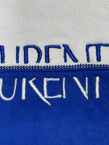 blue and white vintage ysl crewneck