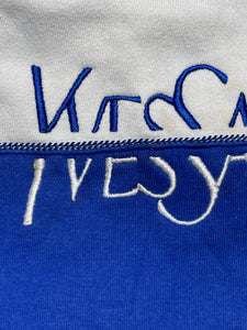 blue and white vintage ysl crewneck